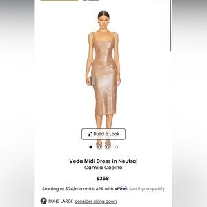 Camila Coelho Veda Midi Dress in Shimmering Gold
